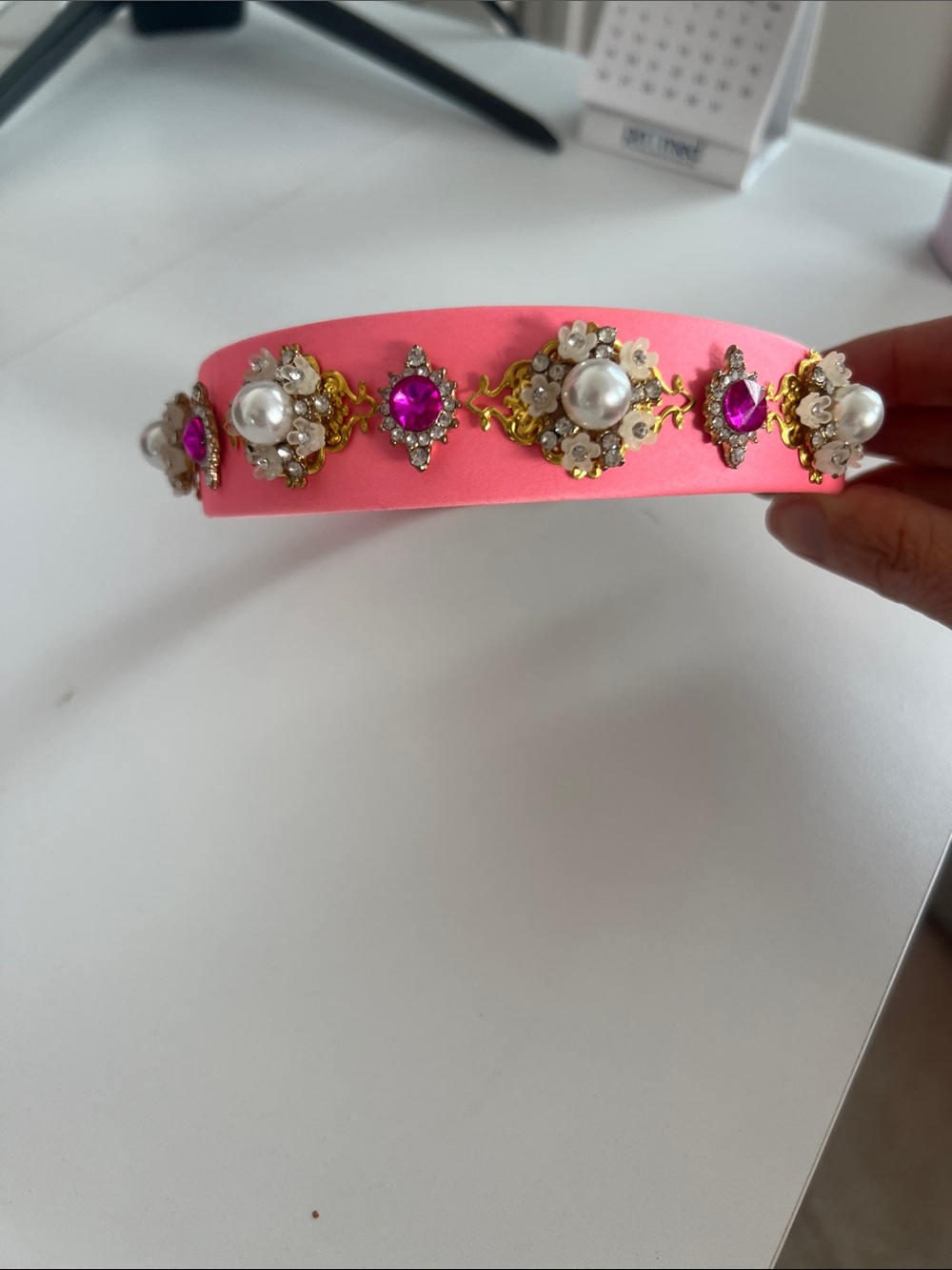 NWT pink jeweled headband
